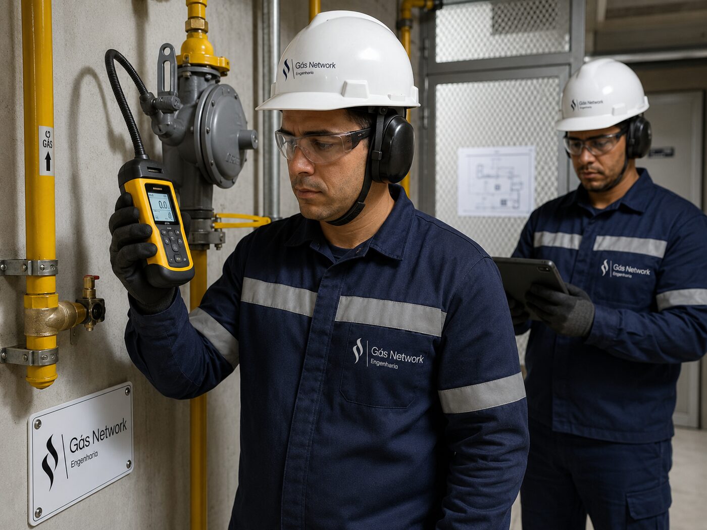 Caça vazamento com detector eletrônico de gás em São Paulo