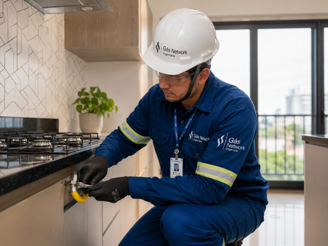 Empresa para consertar vazamento de gas em São Paulo
